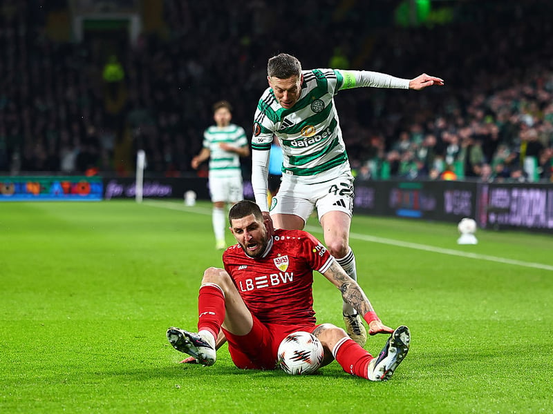 Enjoyed a real battle with Tomas Cvancara in last week's first leg at Celtic Park, but won't feature in the return game after picking up a suspension for the yellow card he received last week.