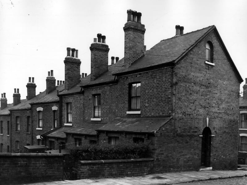 This is looking from Osborne View to the rear of Victoria Mount. The gardens can be seen, a path in the centre allowed access to both the rear of St Johns Avenue, which is on the left, not in this view. Pictured in November 1963.