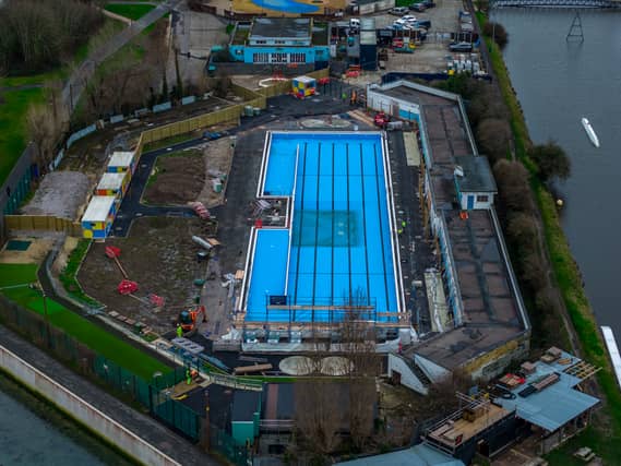 The protective tent at Hilsea Lido has been fully dismantled after being in place for almost a year.
Picture: Marcin Jedrysiak