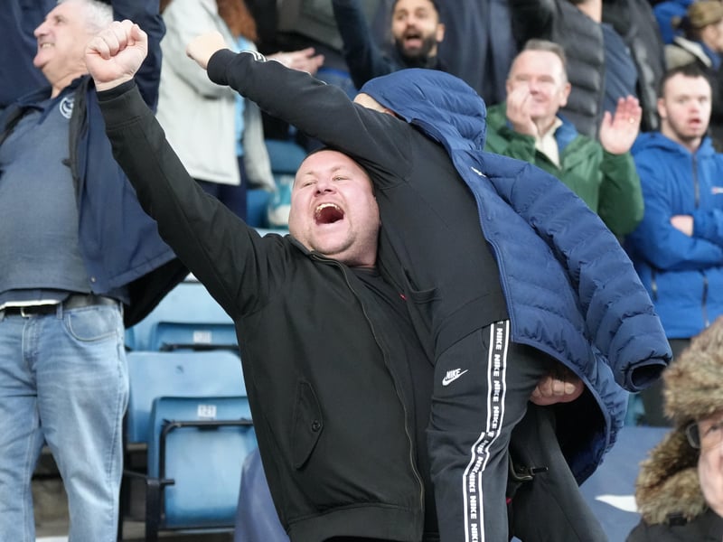 Joyous scenes in the away end
