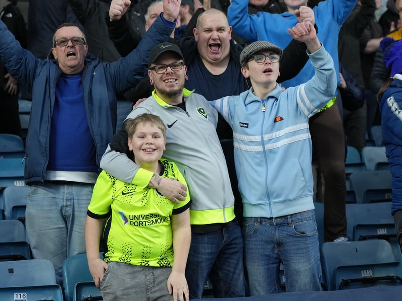 Pompey fans at Millwall
