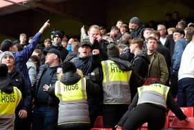 Sheffield Wednesday fans react following the Sky Bet Championship match at Bramall Lane.  Danny Lawson/PA Wire.
