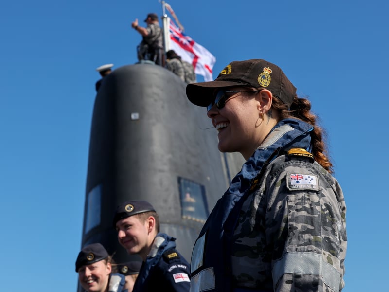 During her visit to the base, near Perth, the submarine will host a series of high-profile engagement activities and will be in the country for the 125th anniversary of the Royal Australian Navy.