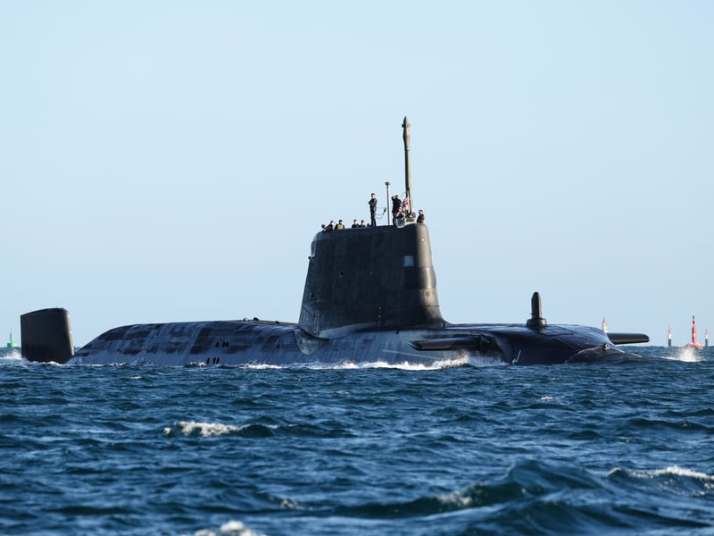 HMS Anson in transit to HMAS Stirling.