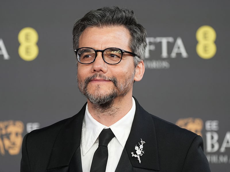 Wagner Moura, who will be performing on stage at this year's Edinburgh International Festival arrives at the BAFTAs.