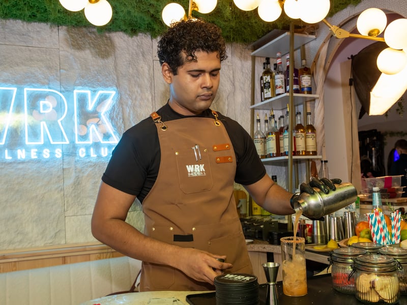 As well as a fitness suite there is also a juice and cocktail bar on site.