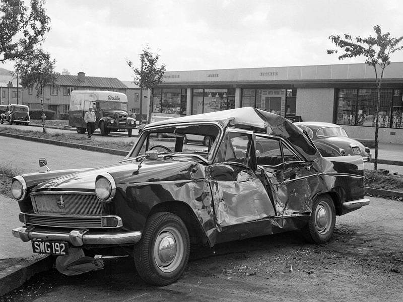 A car crash at Liberton in September 1963.