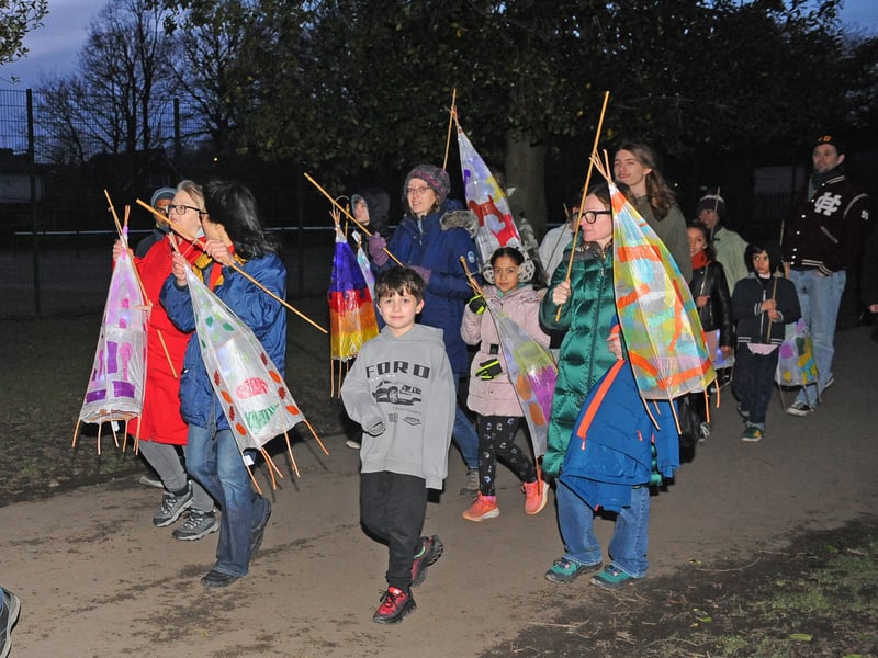 The parade through Manston Park.