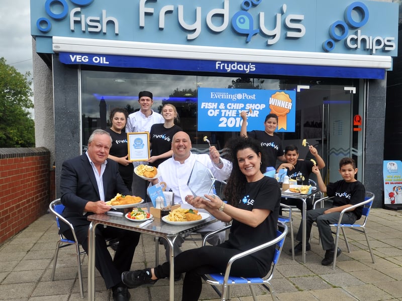 September 2016 and staff at Frydays on Street Lane were celebrating winning the YEP Chip Shop of the Year.