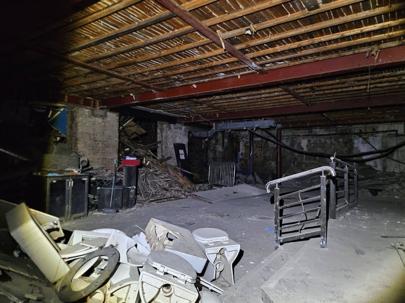 A side view of the ground floor bar.