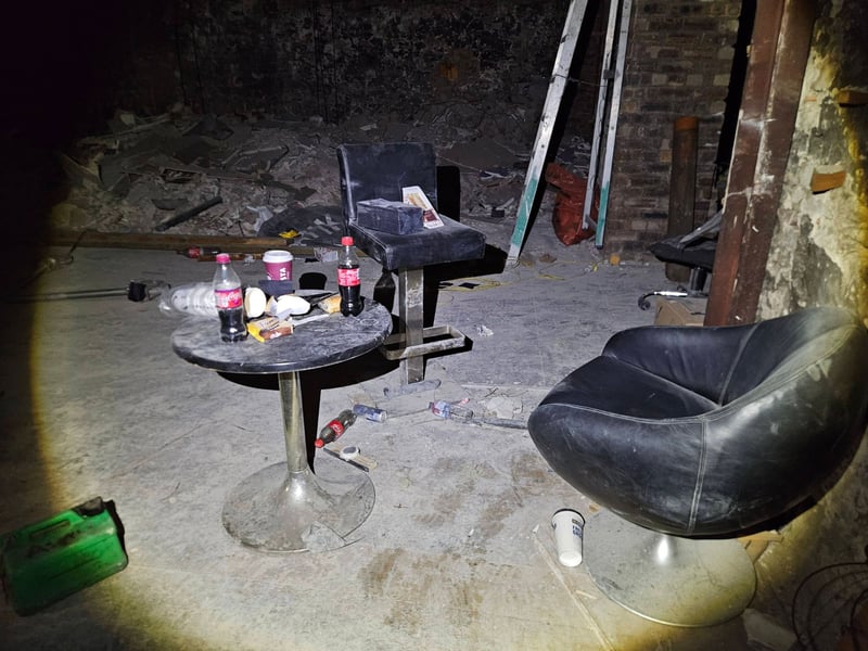 Leather chairs are still in situ at the former Edinburgh club.