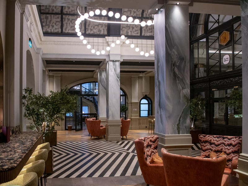 The hotel reception. 
