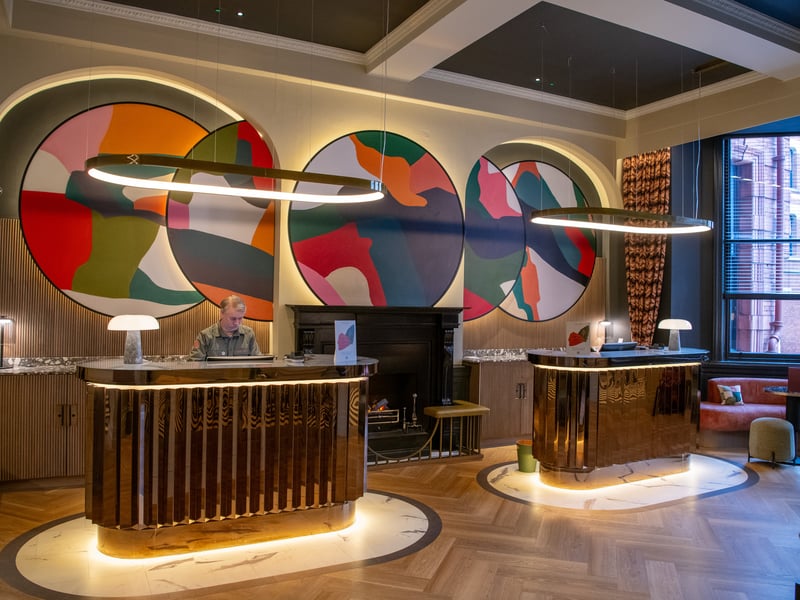 The hotel reception. 