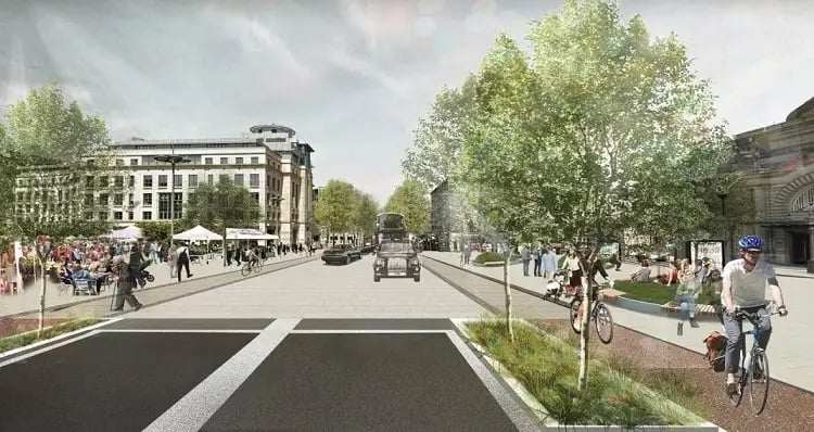 This £314 million 10 year strategic plan of "enhanced city centre public spaces" has been approved. It will include pedestrian priority zones, re-allocation of traffic lanes, safe cycle route network, junction improvements, public transport interchanges, bus priority measures, vertical connections and high-quality public spaces.