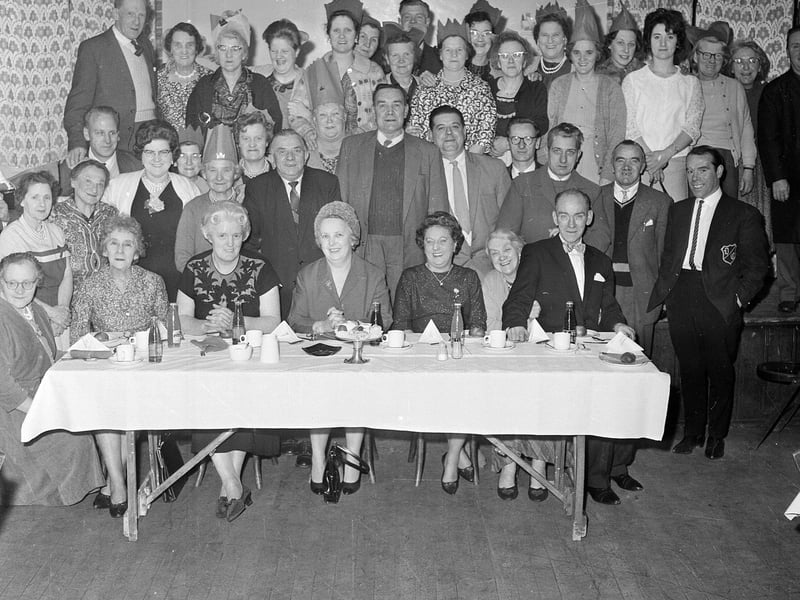 Craigmillar branch of the British Legion entertain disabled ex-servicemen from the Lady Haig factory in December 1964.