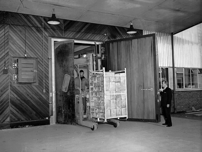 Thomas Wall & Sons ice-cream factory cold storage plant at Craigmillar in March 1959.