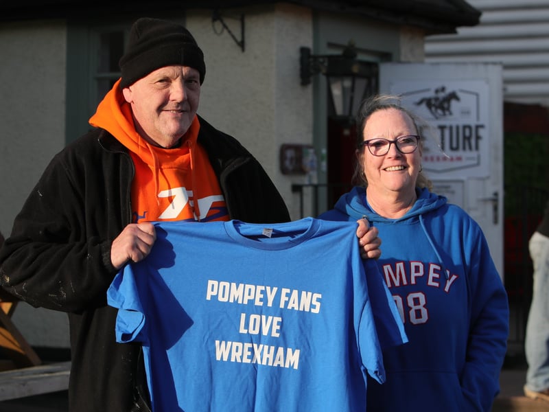 Brilliant picture of Pompey fans on first trip to Wrexham in 40 years.