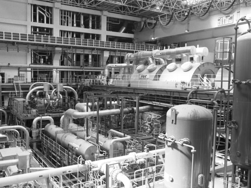 The steam turbines at Torness nuclear power station near Dunbar in East Lothian in June 1986