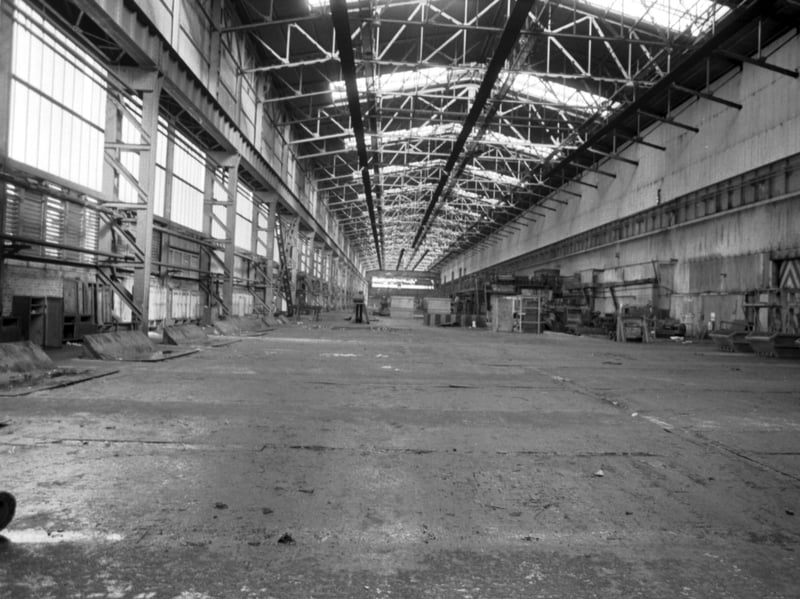Inside the British Steel strip mill at Gartcosh steelworks, which closed down in 1986