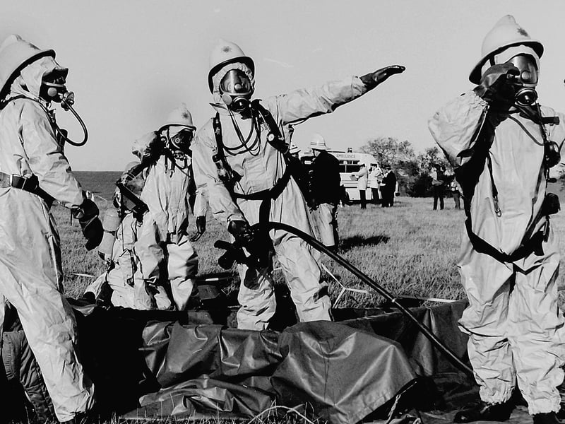 A joint emergency services exercise in December 1986 at Kelso Race Course