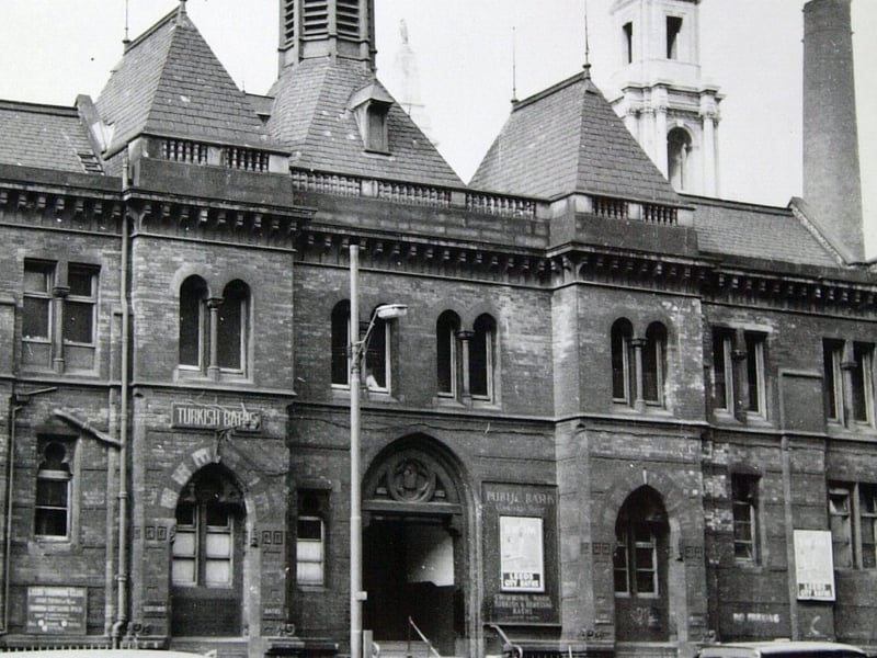The entrance to the Cookridge Street Baths pictured in April 1969.