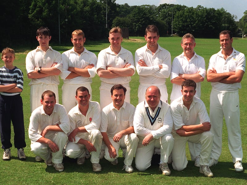 Pool Mills CC, who played in Division 2, pictured in July 1997. Back row, from left, are Richard Smith (scorer), Chris Atter, Richard Lester, Andrew Clews, Tim Keane, Jeff Bielby and Clive Baldwin. Front row, from left, are Justin Farrow, Steve Frost, Darren Lyons (captain), Ray Smith and Joe McTigue.