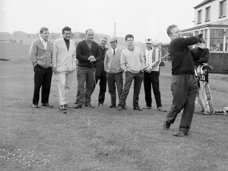 David Middlemass drives off in the Craigentinny Quaich Match in June 1965.