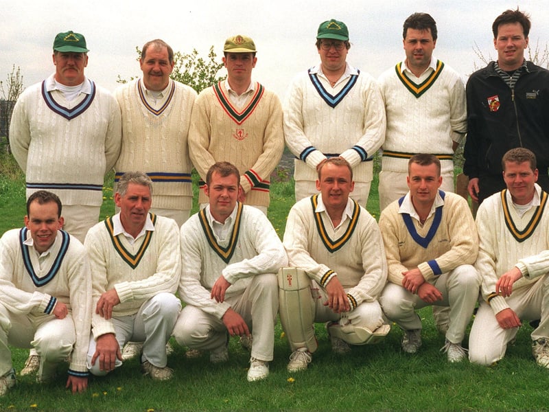 Division 2 side Garforth CC pictured in May 1996. Back row, from left, are Nigel Edwards, Gary Edwards, Dave Hunt, Nigel Booth, Ian Taylor and Chris Townsley (scorer). Front row, from left, are Mark Gummerson, Brian Butterworth, Phil Wood, Graeme Buckle, Richard Atkin and Chris Wright.