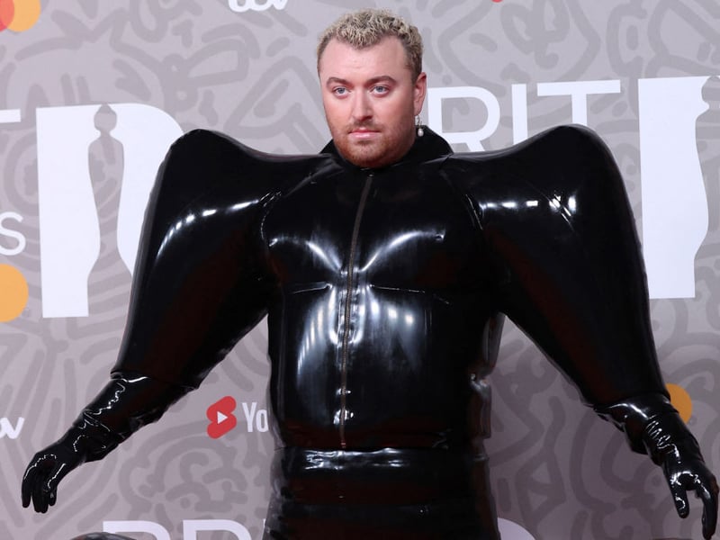 In 2023, Sam Smith wore a  custom-made, black, inflatable, and exaggerated-shape latex suit designed by Harri for the BRIT Awards 2023, but it was not a good look!