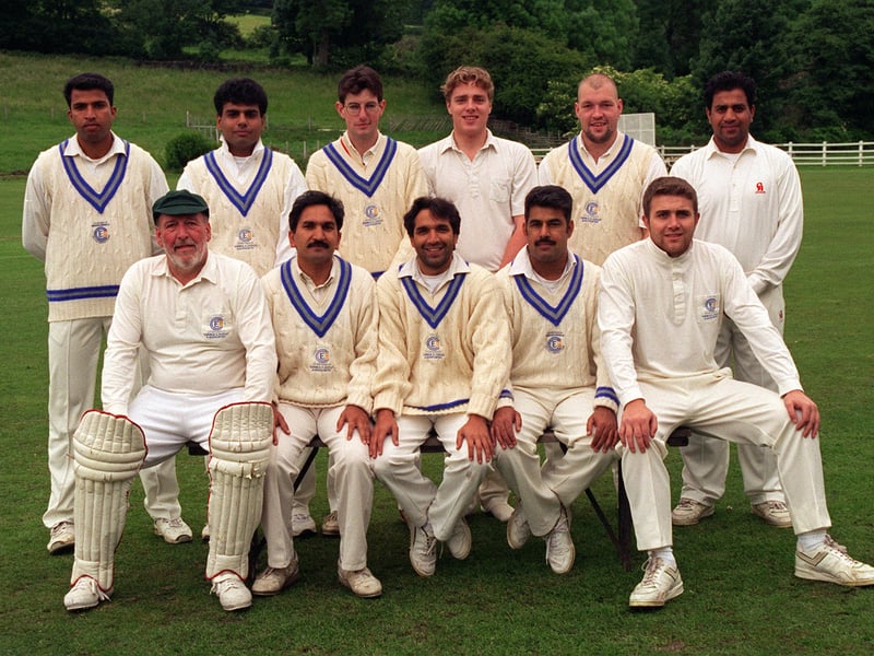 Esholt CC, who played in Division 1, pictured in June 1997. Back row, from left are Mohammed Wasim, Abid Sarwar, Paddy Meredith, Michael Brearley, Pillip Wilkinson and Khalid Mahmood. Front row, from left, are Geoff Wilkinson, Maz Bhatti, Mohammed Maroof, Fazal Hussain and Tony Armitage.	