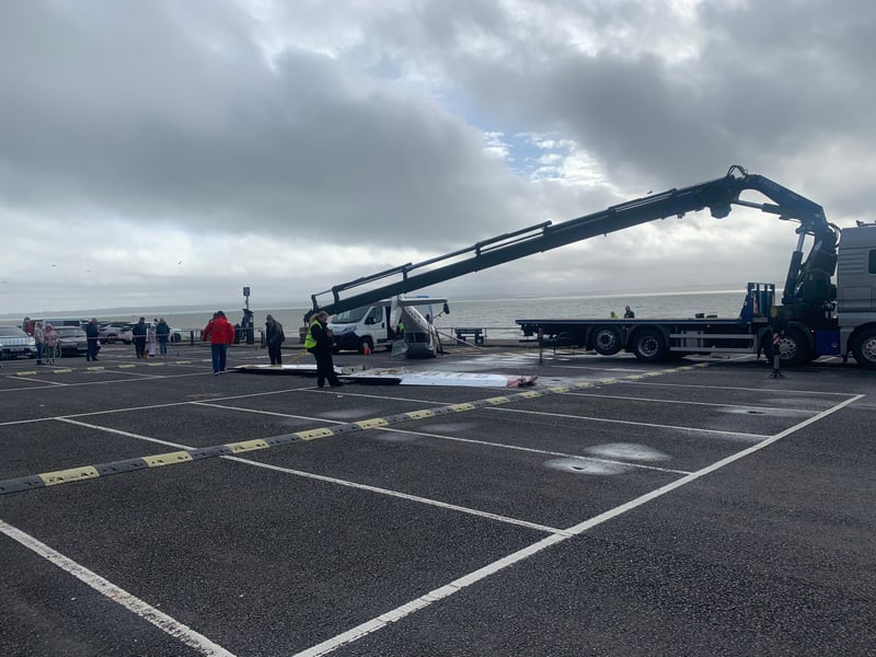 Light aircraft being salvaged in Lee-on-the-Solent. Photo: Steve Bone