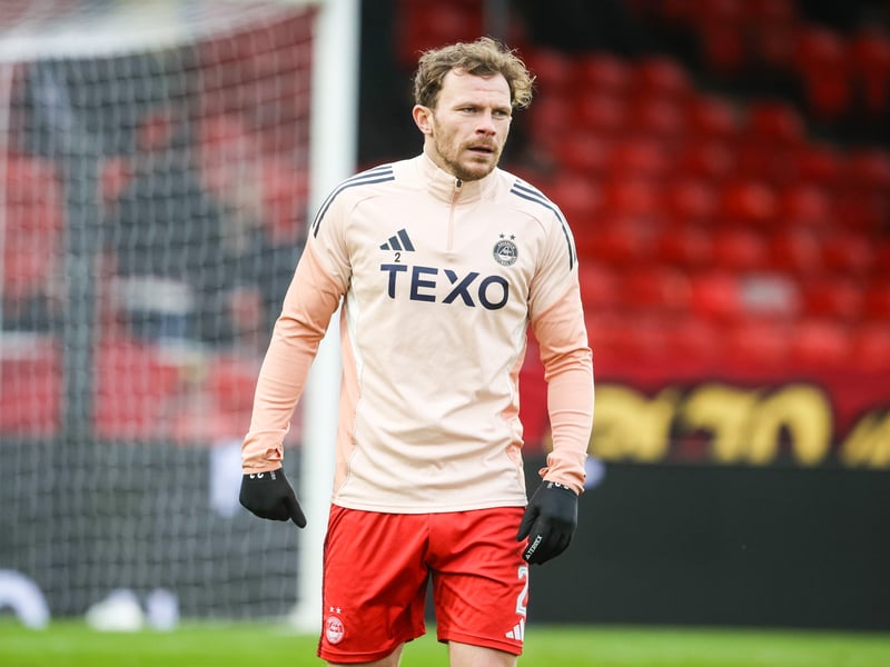 Aberdeen interim head coach Peter Levin said the full-back was "sore" after being taken off against Hearts at the weekend, adding that he "doesn't know yet if it is anything serious." A major doubt for the visit of Celtic.