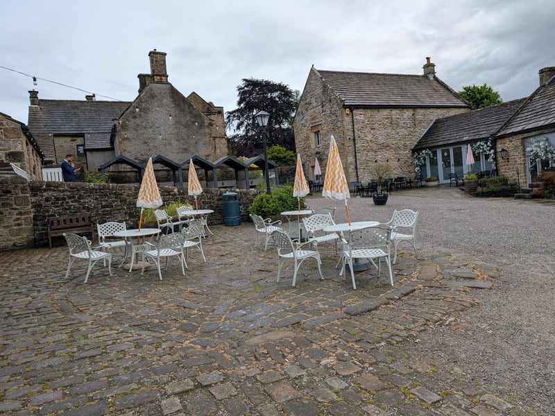 The courtyard shopping area is a quaint space to grab a bite to eat and browse local produce.
