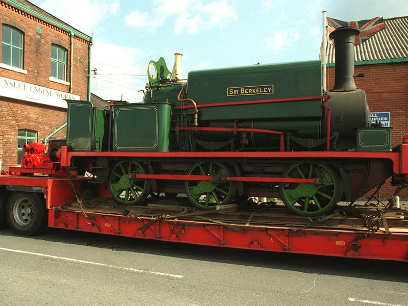 The Sir Berkley arrives back at it's birthplace in Leeds before being offloaded at Middleton Railway in May 1996.