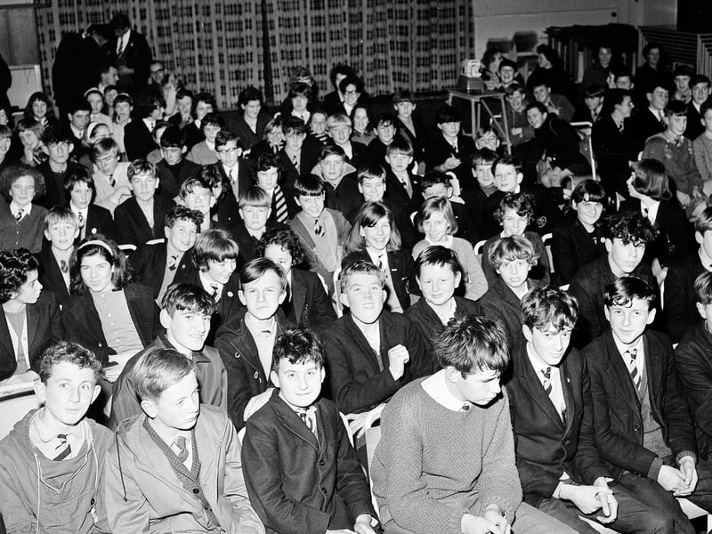 Mountain climber Dougal Haston gave a talk at Currie Secondary School in November 1964.