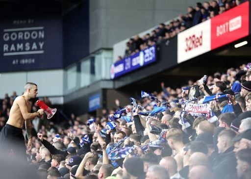 Rangers fans bring the atmosphere ahead of kick-off at Ibrox.