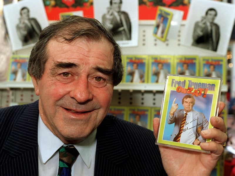 Cricket legend Fred Trueman visited W.H. Smith in November 1996.