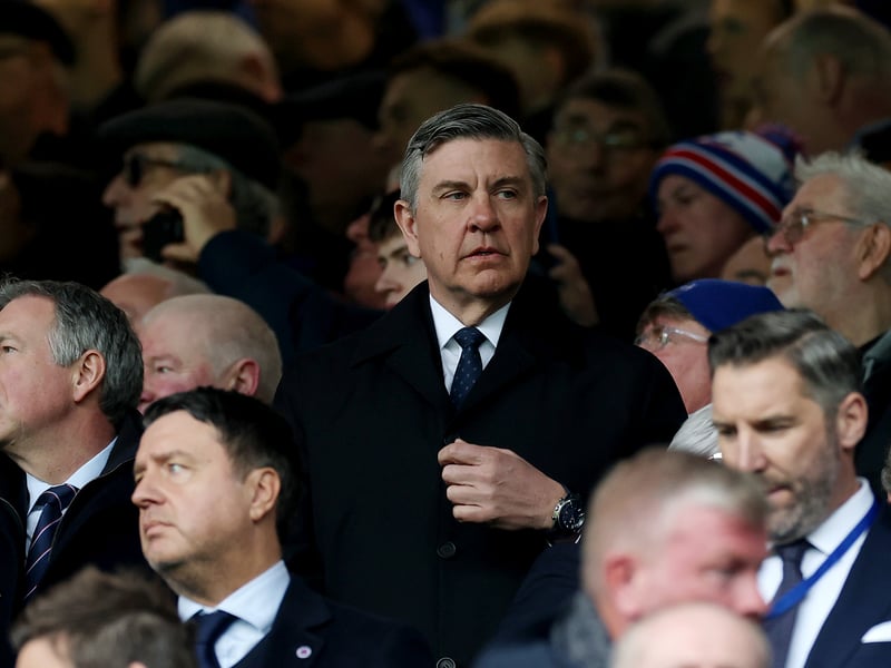 Rangers owner, Andrew Cavenagh, is seen in the stands prior to the clash at Ibrox.