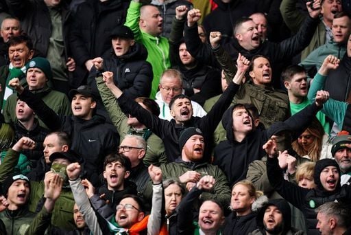 Celtic fans bring the atmosphere ahead of kickoff.