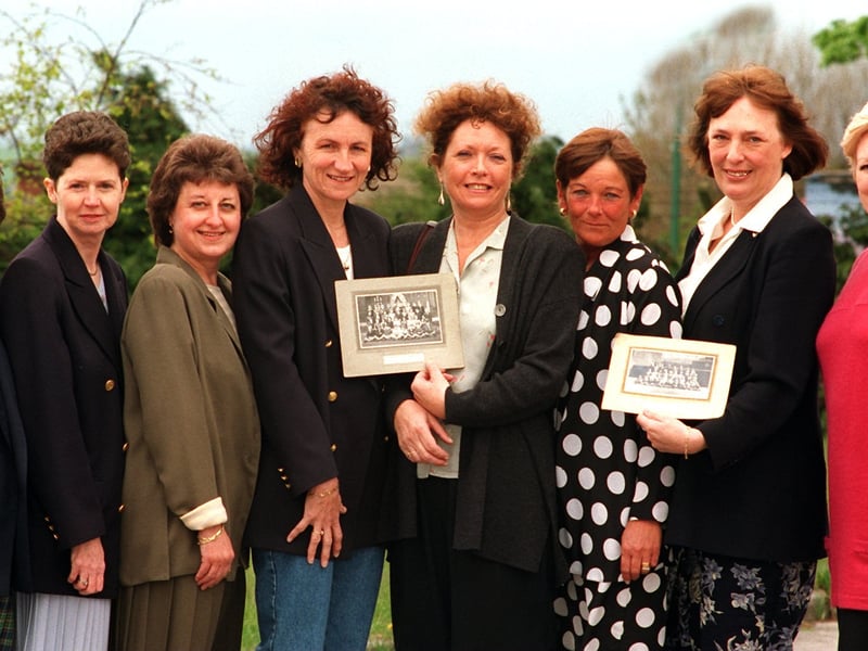Former Mount St Mary's College pupils are pictured at their reunion in May 1996. Pictured, from left, are Sheila Whitaker, Janet Daniel, Rosaleen Bowers, Carol Williams, Susan Sheard, Anne Hoof, Helen Pratt and Anne King.