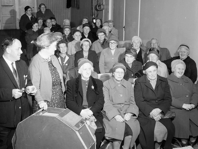 The Christmas draw of the Colinton Mains OAP Association in December 1964.