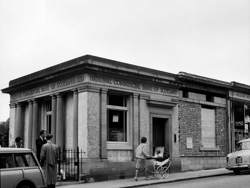 The National Commercial Bank of Scotland in Colinton, where an attempted hold-up took place in September 1964.