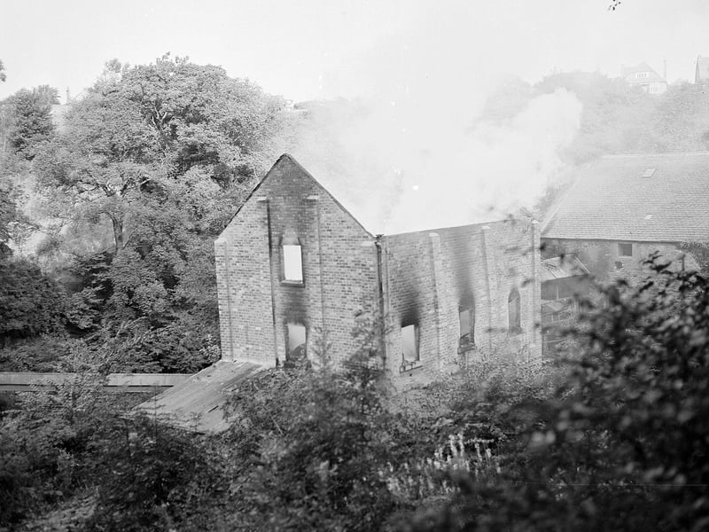 A fire at Redhall Mill in September 1958.
