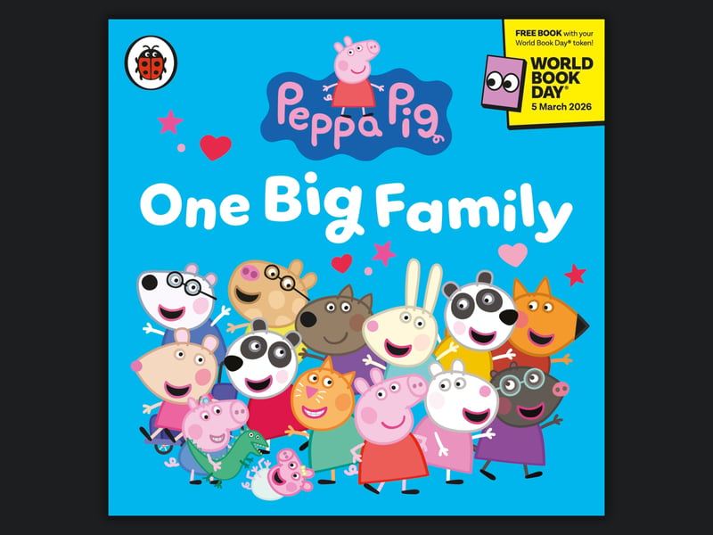 Perfect for fans of the BAFTA award-winning cartoon, Peppa Pig: One Big Family is one of the 2026 World Book Day titles for beginner readers. Published by Penguin Random House UK, the book follows Peppa Pig, Mummy Pig, Daddy Pig, her little brother George and their baby sister Evie as they go to a family fun day at the park.