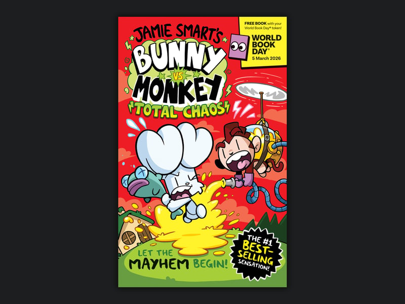 The tales of Bunny vs Monkey are regularly published in The Phoenix comic – an imprint of David Fickling Books — but for World Book Day 2026 readers are being invited to purchase a copy of Total Chaos for free using their book token, as Monkey’s schemes see him taking over the Woods with only Bunny able to stop him.