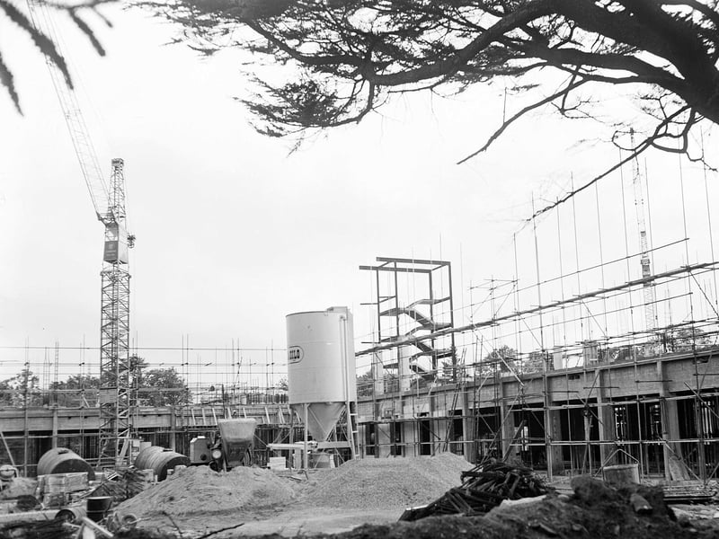 A telephone exchange under construction in Colinton Road in July 1962.