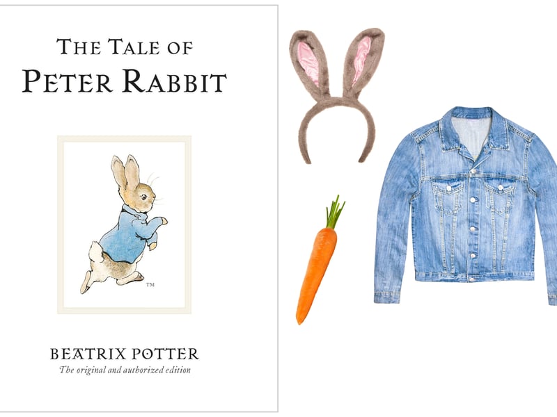 Peter Rabbit can make an adorable and easy World Book Day costume for younger children. With Easter just around the corner, finding some bunny ears will be easier than normal, but even without there's the option of using card to make your own. Aside from the headband and cottontail, all you need is a blue jacket, blazer or cardigan and a carrot to create the look. 