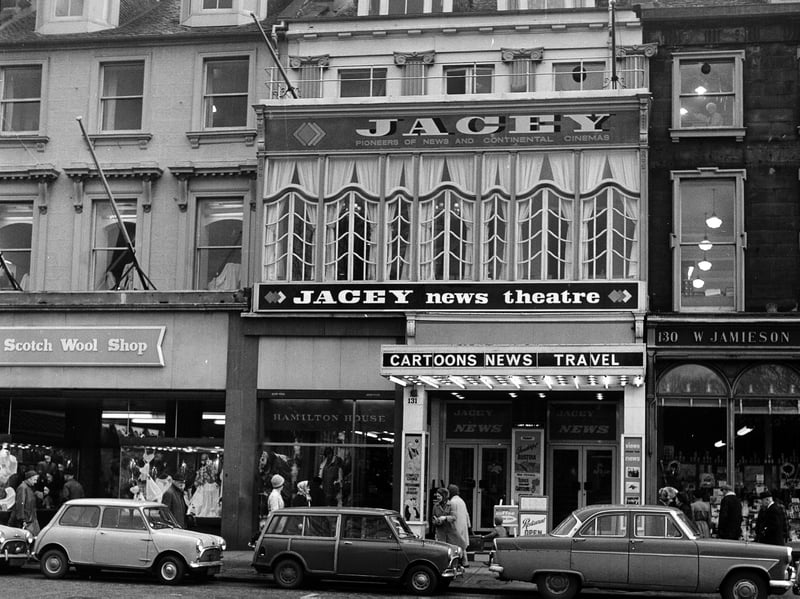 The Jacey News Theatre, also known as Jacey cinema, on Princes Street, Edinburgh, in 1965