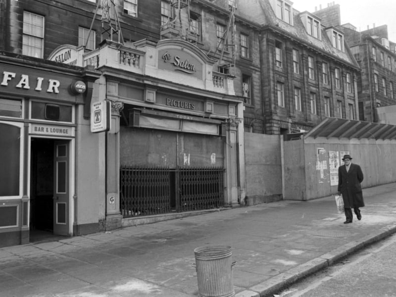 The semi-derelict Salon cinema in Greenside, Edinburgh, in February 1977