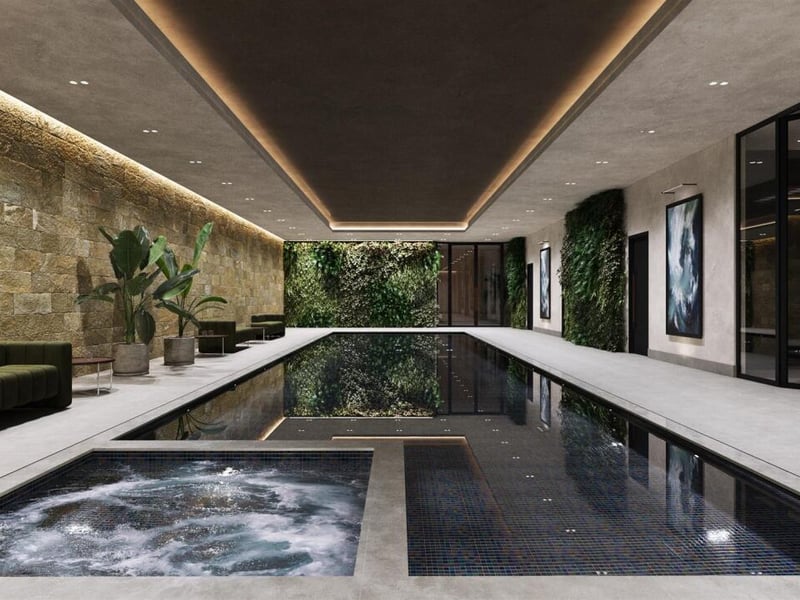 Every homes comes with a swimming pool, spa and gym